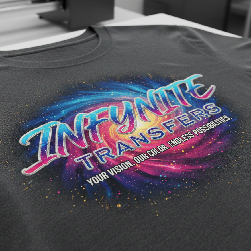 Infynite Transfers offers premium high-quality DTF transfers for custom apparel printing, serving Chatsworth, Northridge, Woodland Hills, Santa Clarita, Los Angeles, San Diego, and all of California with fast nationwide shipping to Arizona, Oregon, Washington, and beyond. Our DTF transfers are known for vibrant color, durability, soft feel, and long-lasting prints on a wide range of garments. Whether you need custom DTF transfers for t-shirt printing, streetwear brands, businesses, or bulk wholesale order


